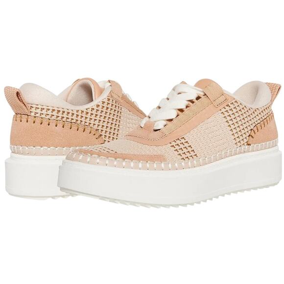 Steve Madden Womens Charlie-W Sneakers US 7.5 M Tan Light Brown Lace-Up NIB - Picture 1 of 12